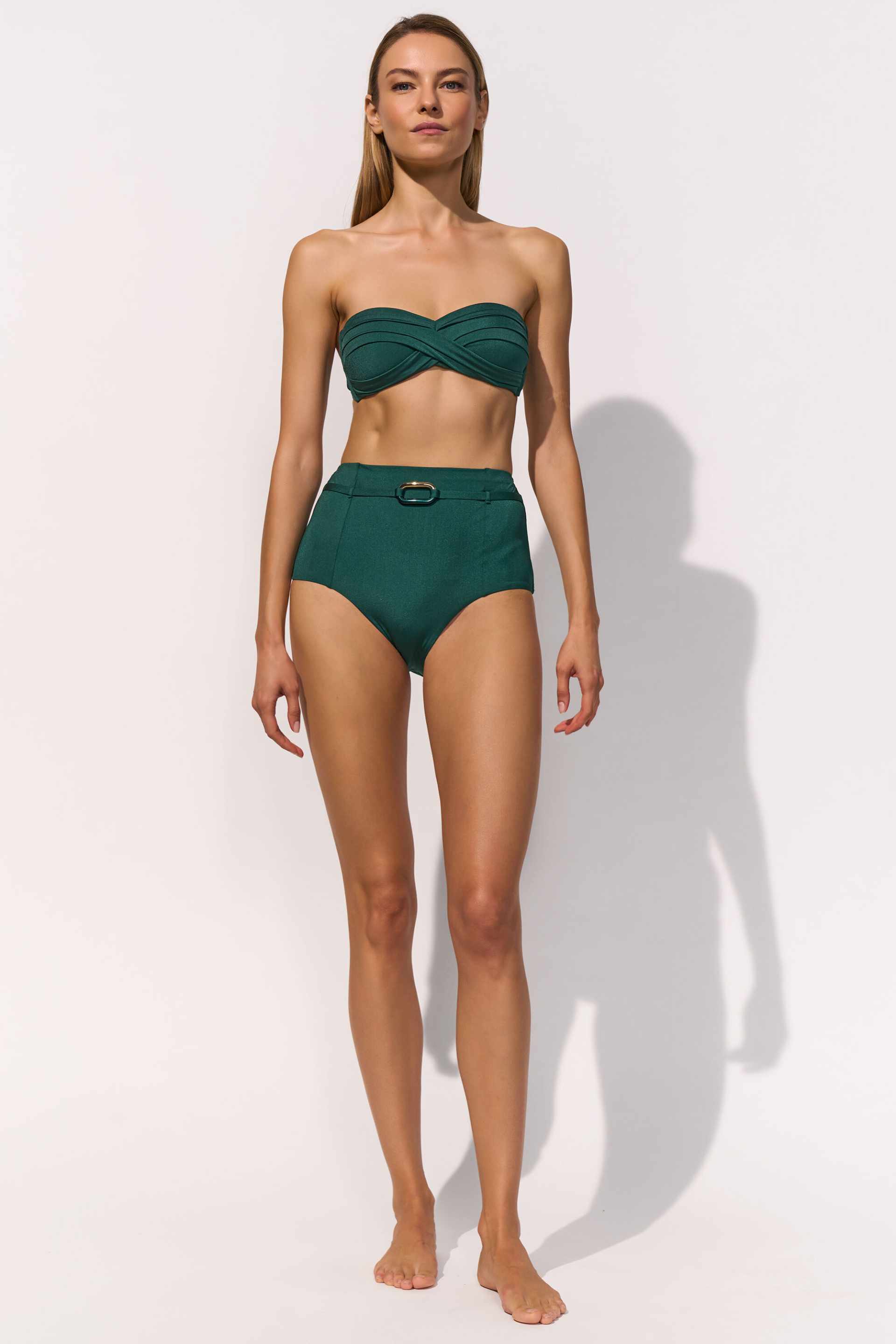 Reggiseno bikini a fascia con intreccio Maryan Mehlhorn 5500 716 679 verde
