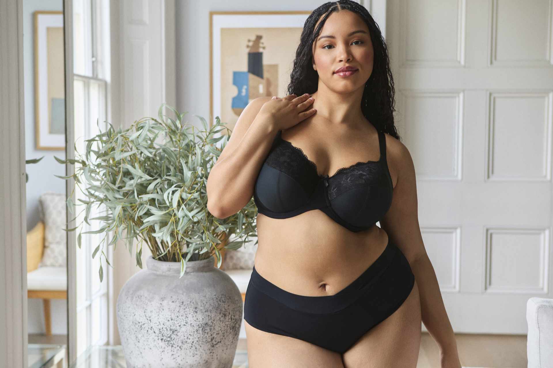 Reggiseno con ferretto per seni molto grandi 11265 nero e nudo