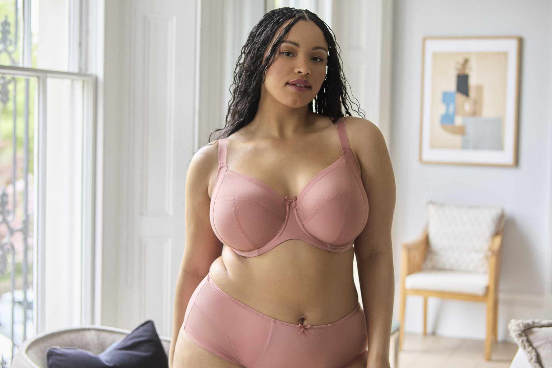 Reggiseno con ferro per seni grandi e molto grandi 10685C rosa 8/9
