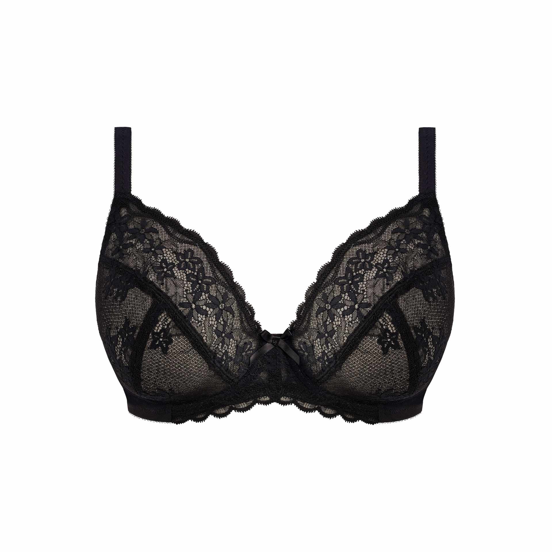 Reggiseno plunge Freya AA404302 nero e cipria