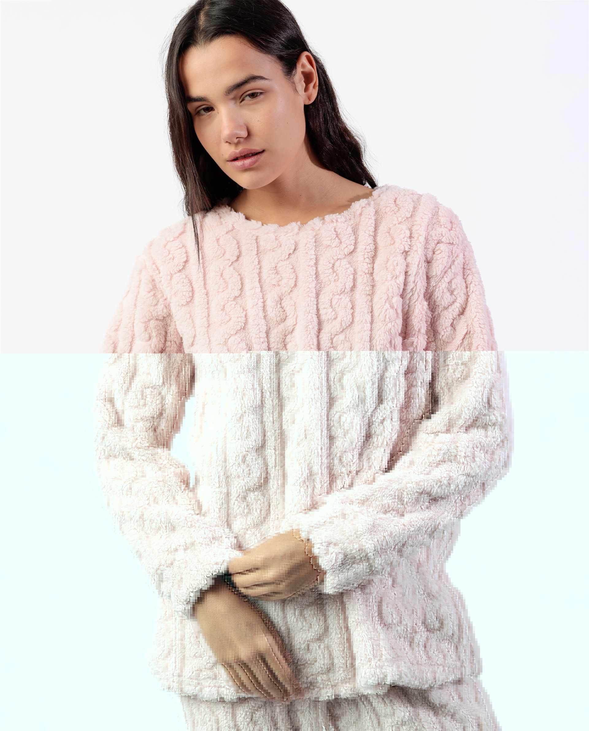 Pigiama caldo 63651 rosa