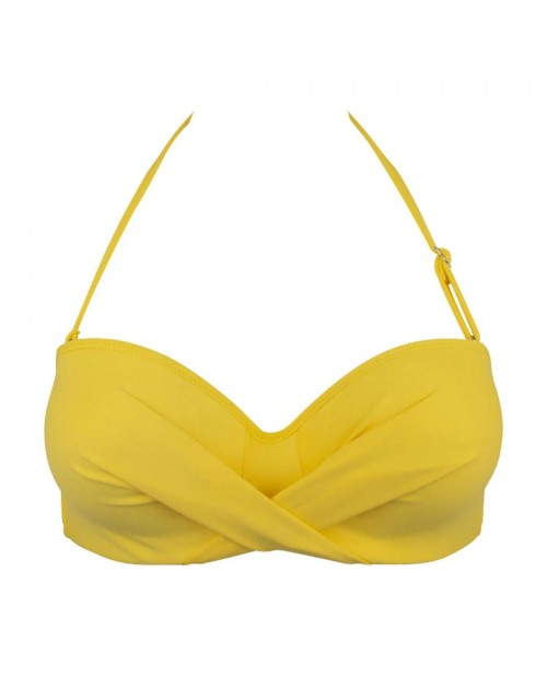 Reggiseno bikini a fascia by Antigel EBB7114 verde e giallo nero